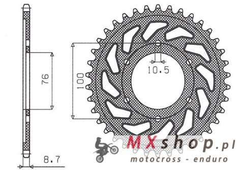 SUNSTAR ZĘBATKA TYLNA 825 43 / 816 43 SUZUKI GSXR1100, GSXR750 (92-95) (JTR816.43) (ŁAŃC. 530) (81643JT) SUNSTAR ZĘBATKA TYLNA 825 43 / 816 43 SUZUKI GSXR1100, GSXR750 (92-95) (JTR816.43) (ŁAŃC. 530) (81643JT)