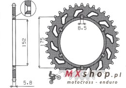 SUNSTAR ZĘBATKA TYLNA 856 48 YAMAHA TT600 R '98-'03, TT600S '93-'95 (JTR853.48) (ŁAŃC. 520) (85648JT)