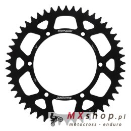 SUPERSPROX WYPRZEDAŻ ZĘBATKA TYLNA ALUMINIOWA 7075-T6 (ERGAL) 489 49 KAWASAKI KX/KXF 84-18 (JTR460.49) KOLOR CZARNY