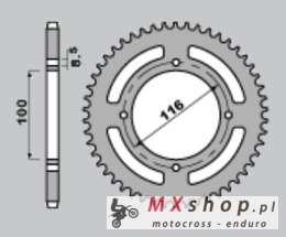 GROSSKOPF WYPRZEDAŻ ZĘBATKA TYLNA ALUMINIOWA KOLOR ZIELONY 467 52 KAWASAKI KX 80 '98-'00, KX 85 '01-'20, KX 100 '00-'21 (JTR461.