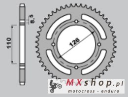 GROSSKOPF WYPRZEDAŻ ZĘBATKA TYLNA ALUMINIOWA T7075 (ERGAL) KOLOR CZARNY 4418 50 (441850) KAWASAKI KX65 '00-'20, SUZUKI RM 65 '03