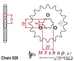 JT ZĘBATKA PRZEDNIA 2056 11 HONDA ATC 185/200 '80-86' (205611JT) (ŁAŃC. 520) NA ZAMÓWIENIE