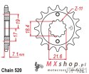 JT ZĘBATKA PRZEDNIA 2067 12 HONDA CBF 250, XR 250R (206712JT) (MOŻNA STOSOWAĆ JAKO 2506 12 ORAZ 2261 12) (ŁAŃC. 520)