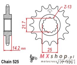 JT ZĘBATKA PRZEDNIA 2083 15 KAWASAKI ZR 750 '95-99' (208315JT) (ŁAŃC. 525)