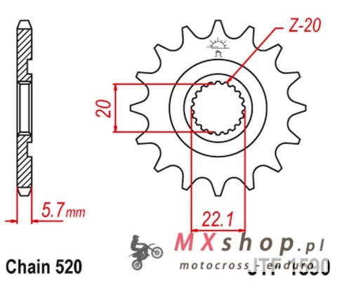 JT ZĘBATKA PRZEDNIA 2103 14 YAMAHA YZF 250 '01-'25, WR 250F '01-'25 (210314JT) (ŁAŃC. 520) JT ZĘBATKA PRZEDNIA 2103 14 YAMAHA YZF 250 '01-'25, WR 250F '01-'25 (210314JT) (ŁAŃC. 520)