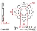 JT ZĘBATKA PRZEDNIA 2120 12 HONDA CR 125R '04-'07, CRF 250R/X '04-'17 (212012JT) (ŁAŃC. 520)