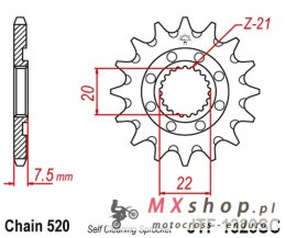 JT ZĘBATKA PRZEDNIA 2120 14 HONDA CR 125R '04-'07, CRF 250R/X '04-'17 SAMOOCZYSZCZAJĄCA (212014JT) (ŁAŃC. 520)