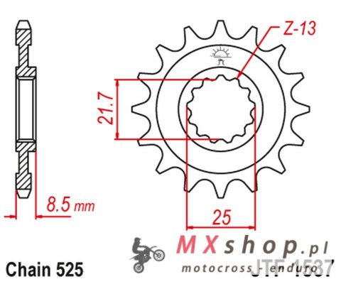 JT ZĘBATKA PRZEDNIA 2137 19 KAWASAKI ZX10R '04-'18 (213719JT) (ŁAŃC. 525) JT ZĘBATKA PRZEDNIA 2137 19 KAWASAKI ZX10R '04-'18 (213719JT) (ŁAŃC. 525)