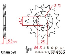 JT ZĘBATKA PRZEDNIA 2141 12 KAWASAKI KXF 450 '06-20' KLX 450 '08-20' (214112JT) (ŁAŃC. 520)