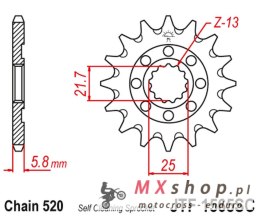 JT ZĘBATKA PRZEDNIA 2141 13 KAWASAKI KXF 450 '06-20' KLX 450 '08-20' SAMOCZYSZCZĄCA (214113JT) (ŁAŃC. 520)