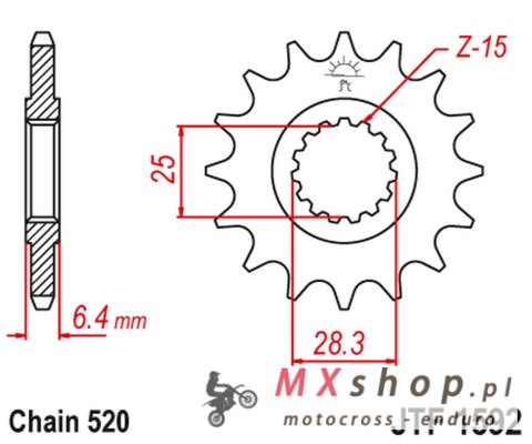 JT ZĘBATKA PRZEDNIA 2168 16 YAMAHA YFZ 450/YFM 700 RAPTOR '06-'19 (216816JT) (ŁAŃC. 520) JT ZĘBATKA PRZEDNIA 2168 16 YAMAHA YFZ 450/YFM 700 RAPTOR '06-'19 (216816JT) (ŁAŃC. 520)