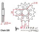 JT ZĘBATKA PRZEDNIA 2192 17 SUZUKI GSXR 1000 '09-16' (219217JT) (ŁAŃC. 520) KONWERSJA
