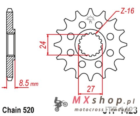 JT ZĘBATKA PRZEDNIA 2192 17 SUZUKI GSXR 1000 '09-16' (219217JT) (ŁAŃC. 520) KONWERSJA JT ZĘBATKA PRZEDNIA 2192 17 SUZUKI GSXR 1000 '09-16' (219217JT) (ŁAŃC. 520) KONWERSJA