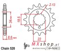 JT ZĘBATKA PRZEDNIA 2276 15 KTM 390 DUKE '13-'18, 390 RC '14-'18 (227615JTRB) (ŁAŃC. 520) Z GUMĄ