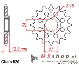 JT ZĘBATKA PRZEDNIA 2310 15 SUZUKI GSXR 1000 '17-20' (231015JT) (ŁAŃC. 520) KONWERSJA
