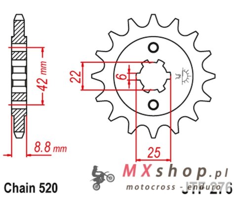 JT ZĘBATKA PRZEDNIA 276 15 HONDA CB 400N '81-'83 (27615JT) (ŁAŃC. 520) JT ZĘBATKA PRZEDNIA 276 15 HONDA CB 400N '81-'83 (27615JT) (ŁAŃC. 520)