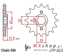 JT ZĘBATKA PRZEDNIA 277 16 HONDA FT 500 '82-'84 (27716JT) (ŁAŃC. 530) (PC07)
