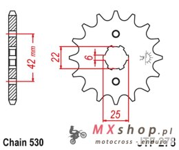 JT ZĘBATKA PRZEDNIA 278 14 HONDA CB 400N '79-'80 (27814JT) (ŁAŃC. 530)