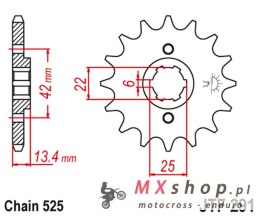 JT ZĘBATKA PRZEDNIA 291 14 HONDA CB 450S '86-'89 (29114JT) (ŁAŃC. 525) NA ZAMÓWIENIE