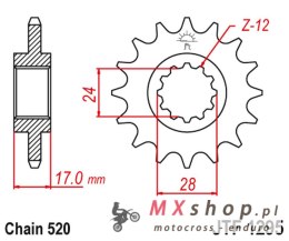 JT ZĘBATKA PRZEDNIA 295M 15 HONDA CBR 600 F2/F3 '91-98' (295M15JT) (ŁAŃC. 520) KONWERSJA