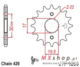 JT ZĘBATKA PRZEDNIA 332 13 HONDA CRF 50F '04-'12, XR 50 '00-'03 (33213JT) (ŁAŃC. 420)