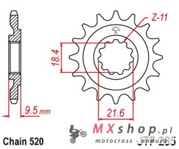 JT ZĘBATKA PRZEDNIA 334 14 HONDA CR 250 86-87, CR 500 86-87 (33414JT) (ŁAŃC. 520)