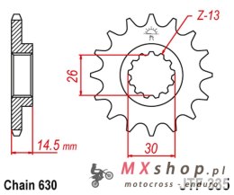 JT ZĘBATKA PRZEDNIA 335 15 HONDA CB 750 F/K '77-78' (33515JT) (ŁAŃC. 630) NA ZAMÓWIENIE