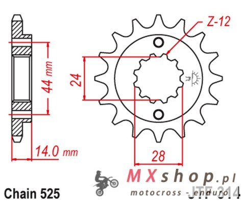 JT ZĘBATKA PRZEDNIA 348 17 HONDA XRV 750 '90-'03 (+1) (JTF314.17)* (ŁAŃC. 525) JT ZĘBATKA PRZEDNIA 348 17 HONDA XRV 750 '90-'03 (+1) (JTF314.17)* (ŁAŃC. 525)