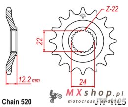 JT ZĘBATKA PRZEDNIA 405 16 APRILIA 600 '85-'87 (40516JT) (ŁAŃC. 520)