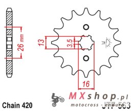 JT ZĘBATKA PRZEDNIA 415 11 SUZUKI TS 50, YAMAHA DT 50MX (41511JT) (ŁAŃC. 420)