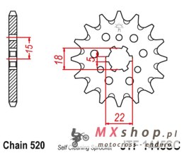 JT ZĘBATKA PRZEDNIA 423 13 KAWASAKI KX 125 '94-'07 SAMOOCZYSZCZAJĄCA (42313JT) (ŁAŃC. 520)