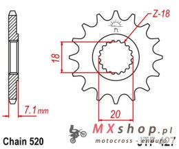 JT ZĘBATKA PRZEDNIA 432 11 SUZUKI RM 125 '92-'07, RMZ 250 '10-'12 (43211JT) (ŁAŃC. 520)