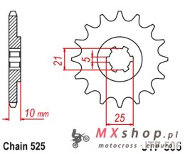 JT ZĘBATKA PRZEDNIA 506 14 KAWASAKI S1 250 '73-75' KH 250 '75-82' (50614JT) (ŁAŃC. 525) NA ZAMÓWIENIE
