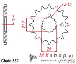 JT ZĘBATKA PRZEDNIA 518 14 KAWASAKI Z 650 /750 '79-'83 (51814JT) (ŁAŃC. 630)
