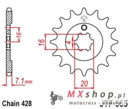 JT ZĘBATKA PRZEDNIA 555 13 YAMAHA DT 80 LC1/LC2 '83-'95, TZR 80 '92-'95 (55513JT) (ŁAŃC. 428)