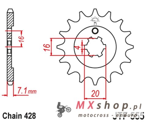 JT ZĘBATKA PRZEDNIA 555 13 YAMAHA DT 80 LC1/LC2 '83-'95, TZR 80 '92-'95 (55513JT) (ŁAŃC. 428) JT ZĘBATKA PRZEDNIA 555 13 YAMAHA DT 80 LC1/LC2 '83-'95, TZR 80 '92-'95 (55513JT) (ŁAŃC. 428)