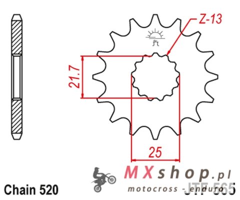 JT ZĘBATKA PRZEDNIA 565 17 SUZUKI GS500E '89-'93 (56517JT) (ŁAŃC. 520) (+1) JT ZĘBATKA PRZEDNIA 565 17 SUZUKI GS500E '89-'93 (56517JT) (ŁAŃC. 520) (+1)
