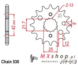 JT ZĘBATKA PRZEDNIA 566 16 / 513 16 KAWASAKI VN 800 A,B,C 96-06 (56616JT) (ŁAŃC. 530)