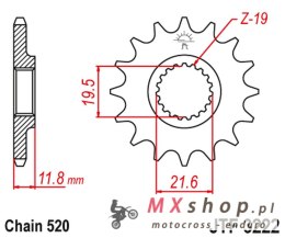 JT ZĘBATKA PRZEDNIA POLARIS 250/300/350/400/425 '89-99' (ŁAŃC. 520)