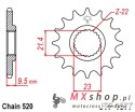 JT ZĘBATKA PRZEDNIA YAMAHA XT 600 '99-03' TT 600 '04, (GRUBOŚĆ 9.5MM) (ŁAŃC. 520)