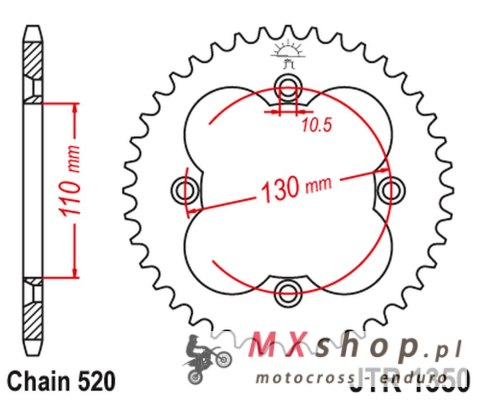 JT ZĘBATKA TYLNA 4303 40 HONDA TRX (JTR1350.40)* (ŁAŃC. 520) JT ZĘBATKA TYLNA 4303 40 HONDA TRX (JTR1350.40)* (ŁAŃC. 520)