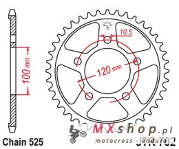 JT ZĘBATKA TYLNA 4363 44 APRILIA SL 750 SHIVER '07-'16, SHIVER 900 '17-'20, DORSODURO 900 '17-'20 (JTR702.44) (ŁAŃC. 525)