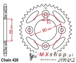 JT ZĘBATKA TYLNA 4462 37 HONDA ASTREA 110 '17-'18 (JTR212.37) (ŁAŃC. 420)