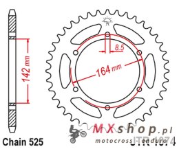 JT ZĘBATKA TYLNA 4589 44 HYOSUNG GT 650 '04-'15 (458944JT) (ŁAŃC. 525)