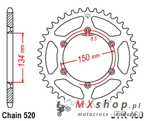 JT ZĘBATKA TYLNA 489 47 ALUMINIOWA RACELITE KAWASAKI KX/KXF '84-23 (48947JT) (ŁAŃC. 520) KOLOR CZARNY JT ZĘBATKA TYLNA 489 47 ALUMINIOWA RACELITE KAWASAKI KX/KXF '84-23 (48947JT) (ŁAŃC. 520) KOLOR CZARNY
