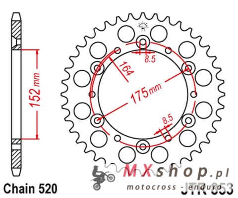 JT ZĘBATKA TYLNA 856 46 ALUMINIOWA RACELITE YAMAHA YZ/YZF '88-'98 (85646JTA) (ŁAŃC. 520) KOLOR CZARNY JT ZĘBATKA TYLNA 856 46 ALUMINIOWA RACELITE YAMAHA YZ/YZF '88-'98 (85646JTA) (ŁAŃC. 520) KOLOR CZARNY