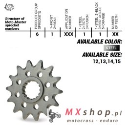 MOTO-MASTER ZĘBATKA PRZEDNIA 2141 13 KAWASAKI KXF 450 '06-'20, KLX 450R '07-'20(JTF1565.13) (214113) (56513)YFZ 450 '04-'13