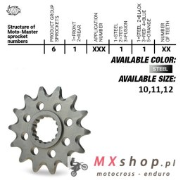 MOTO-MASTER ZĘBATKA PRZEDNIA 2240 10 (224010) KTM SX 50/SX 50 MINI '02- , SX-E5 E-BIKE '19-, GASGAS MC 50 MC-E E-BIKE 21-, HUSQV