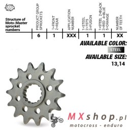 MOTO-MASTER ZĘBATKA PRZEDNIA 565 13 YAMAHA YZ 250 '99-'25, WR/YZF 400/426/450, KAWASAKI KXF '06-'20 (JTF565.13) (56513)YFZ 450 '
