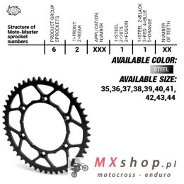 MOTO-MASTER ZĘBATKA TYLNA STALOWA ULTRALIGHT 4644 40 (464440) KTM SX 50/SX 50 MINI '14- , SX-E5 E-BIKE '19-, GASGAS MC 50 MC-E E